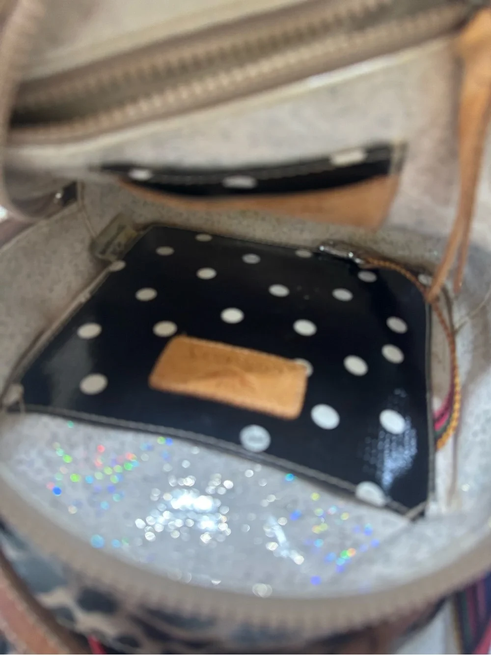 Consuela Leopard Print Mini Backpack with matching wallet Straps - Black Brown